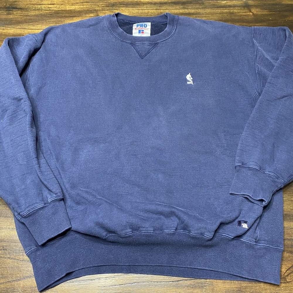 Vintage Russell Pro Cotton reverse weave crewneck sweatshirt NBA logo XL‎ USA